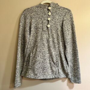 Columbia Women's Speckled Gray Cowl Neck Hooded Sweater